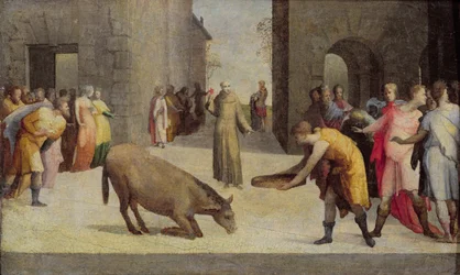 Der heilige Antonius von Padua und das Wunder des Esels, 1537